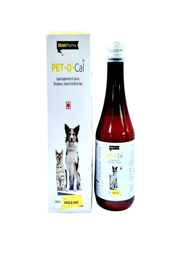 All4Pets Pet-O-Cal Syrup,Calcium Supplement,200Ml (Pack of 2)